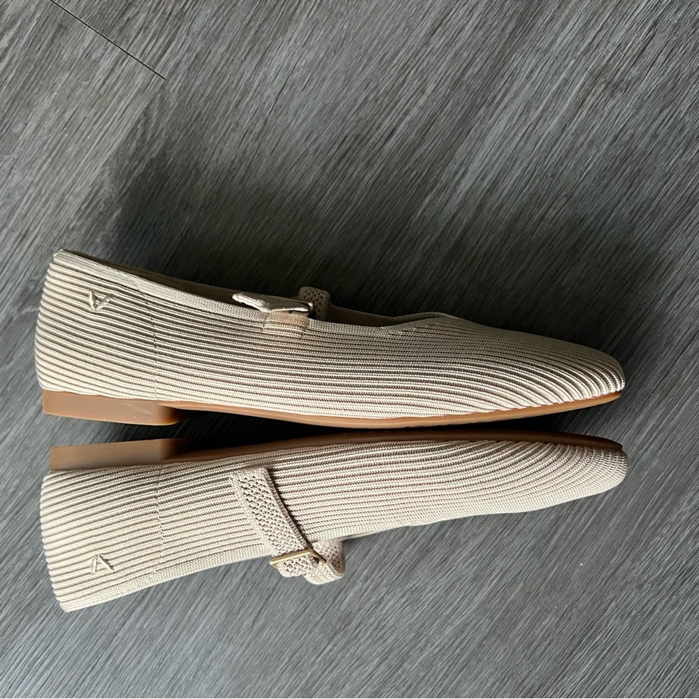 Vivaia Margot Square Toe Mary Jane Flat in Almond Women's Shoe Size 40 - Picture 7 of 8